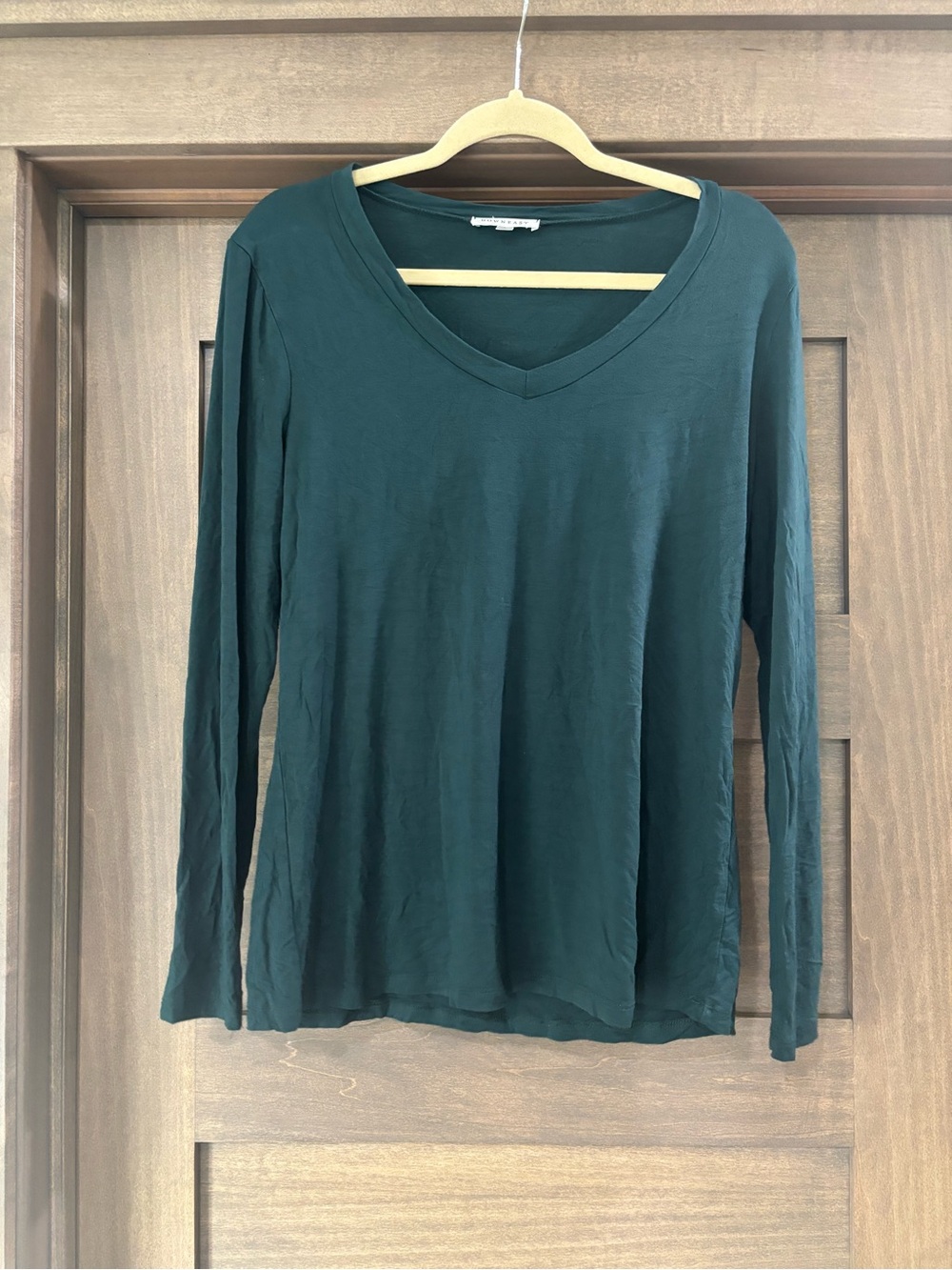 DownEast Deep Teal V-Neck Long Sleeve Top